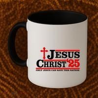 Jesus Christ 2025 Only Jesus Can Save This Nation Christian Catholic Coffee Mug thumb 2