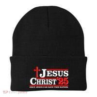 Jesus Christ 2025 Only Jesus Can Save This Nation Christian Catholic Beanie thumb 0