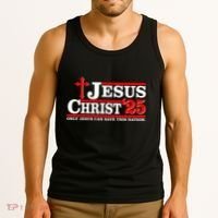 Jesus Christ 2025 Only Jesus Can Save This Nation Christian Catholic Tank Top thumb 3