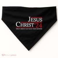Jesus Christ 2024 Only Jesus Can Save This Nation USA-Made Doggie Bandana thumb 0