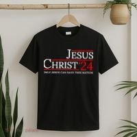 Jesus Christ 2024 Only Jesus Can Save This Nation T-Shirt thumb 2