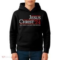 Jesus Christ 2024 Only Jesus Can Save This Nation Kids Hoodie thumb 4