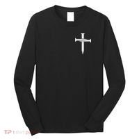 Jesus Christ 3 Nails Cross Christian Hope Faith Love Embroidered Embroidered Long Sleeve Shirt thumb 0