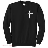 Jesus Christ 3 Nails Cross Christian Hope Faith Love Embroidered Embroidered Sweatshirt thumb 0