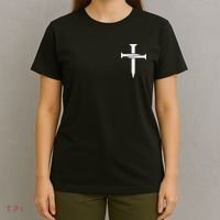 Jesus Christ 3 Nails Cross Christian Hope Faith Love Embroidered Embroidered T-Shirt thumb 4