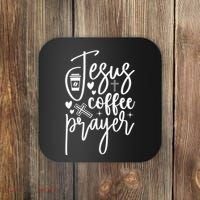 Jesus Coffee And Prayer Christian Catholic Christ Coaster thumb 0