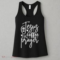 Jesus Coffee And Prayer Christian Catholic Christ Women's Tank Top thumb 3