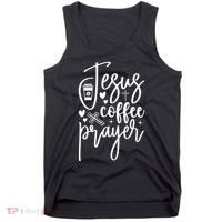 Jesus Coffee And Prayer Christian Catholic Christ Tank Top thumb 0
