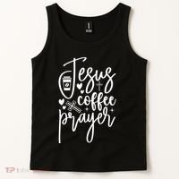 Jesus Coffee And Prayer Christian Catholic Christ Tank Top thumb 2