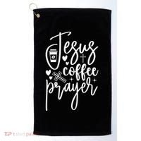 Jesus Coffee And Prayer Christian Catholic Christ Golf Towel thumb 0