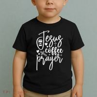 Jesus Coffee And Prayer Christian Catholic Christ Toddler T-Shirt thumb 2