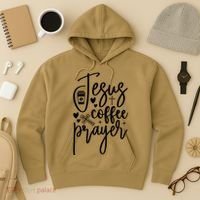 Jesus Coffee And Prayer Christian Catholic Christ Hoodie thumb 3