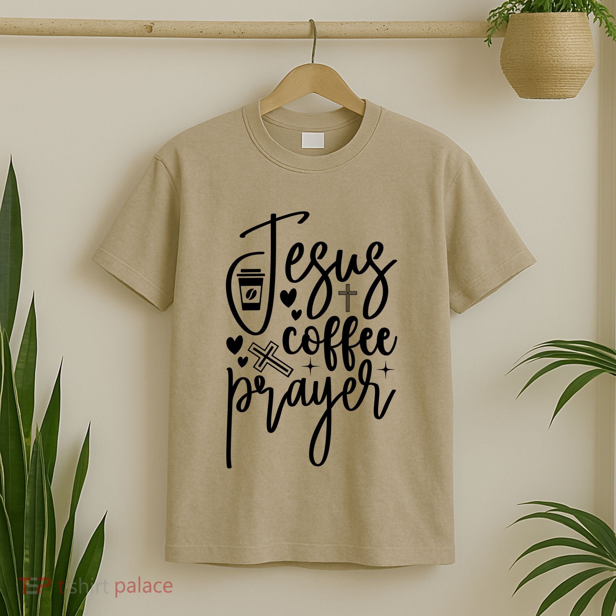 Jesus Coffee And Prayer Christian Catholic Christ T-Shirt