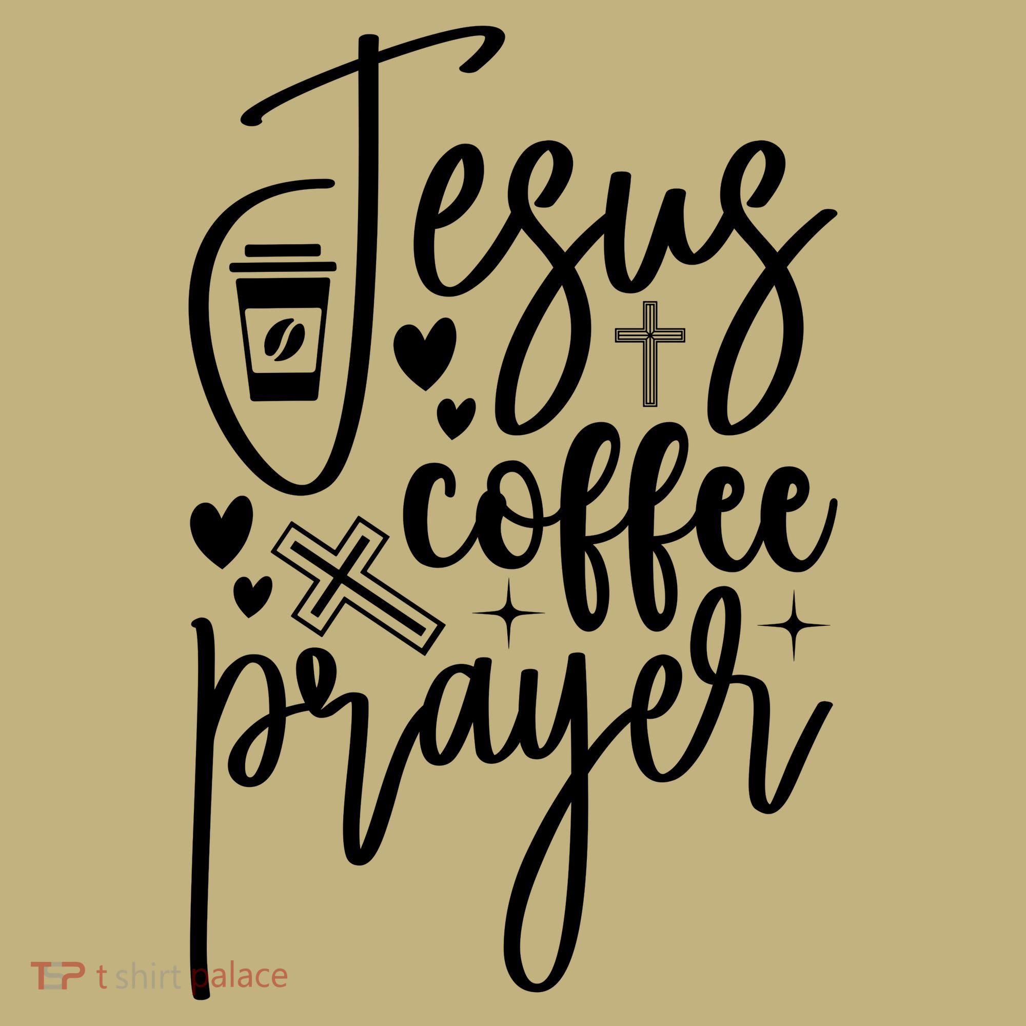 Jesus Coffee And Prayer Christian Catholic Christ T-Shirt