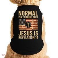 Jesus Christian American Flag Revelation 14 USA Doggie Tank thumb 0