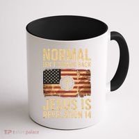 Jesus Christian American Flag Revelation 14 USA Coffee Mug thumb 1