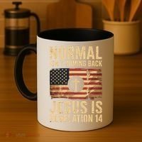 Jesus Christian American Flag Revelation 14 USA Coffee Mug thumb 4