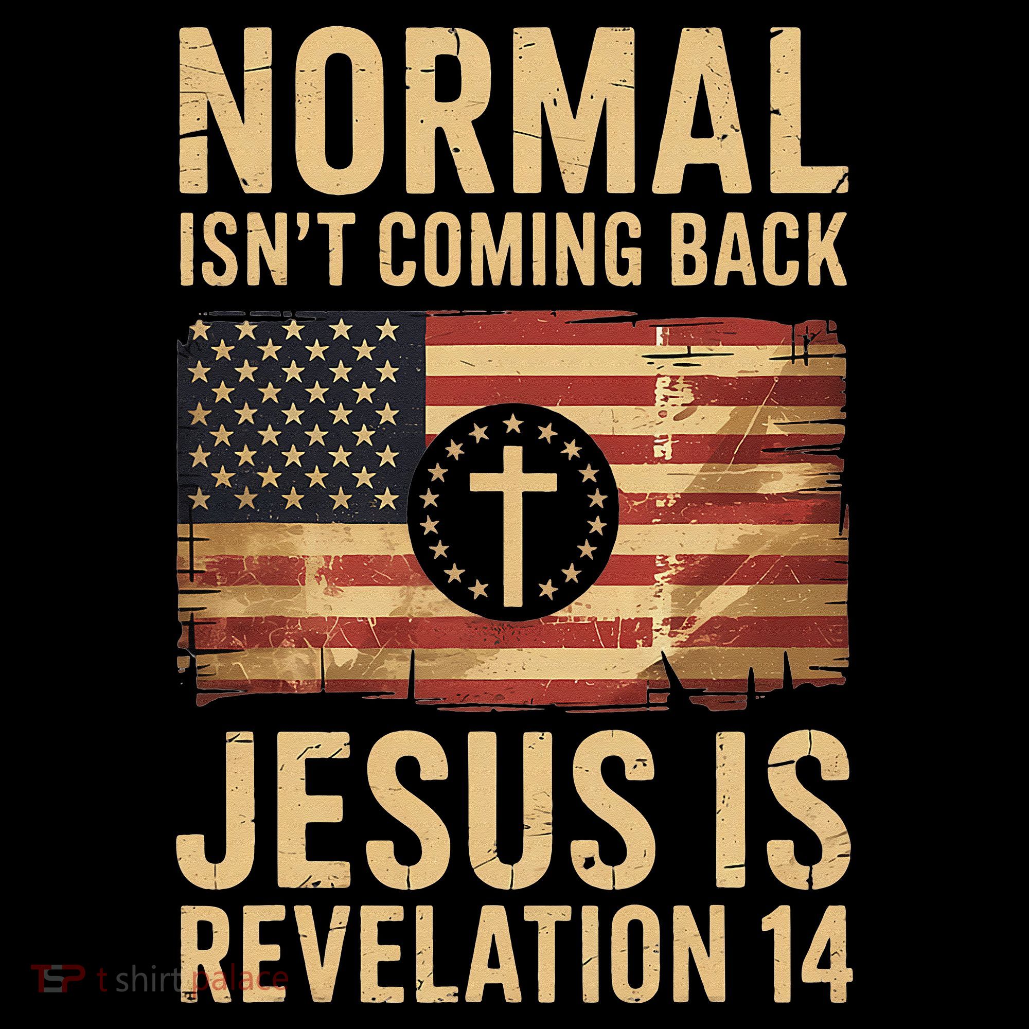 Jesus Christian American Flag Revelation 14 USA Coffee Mug