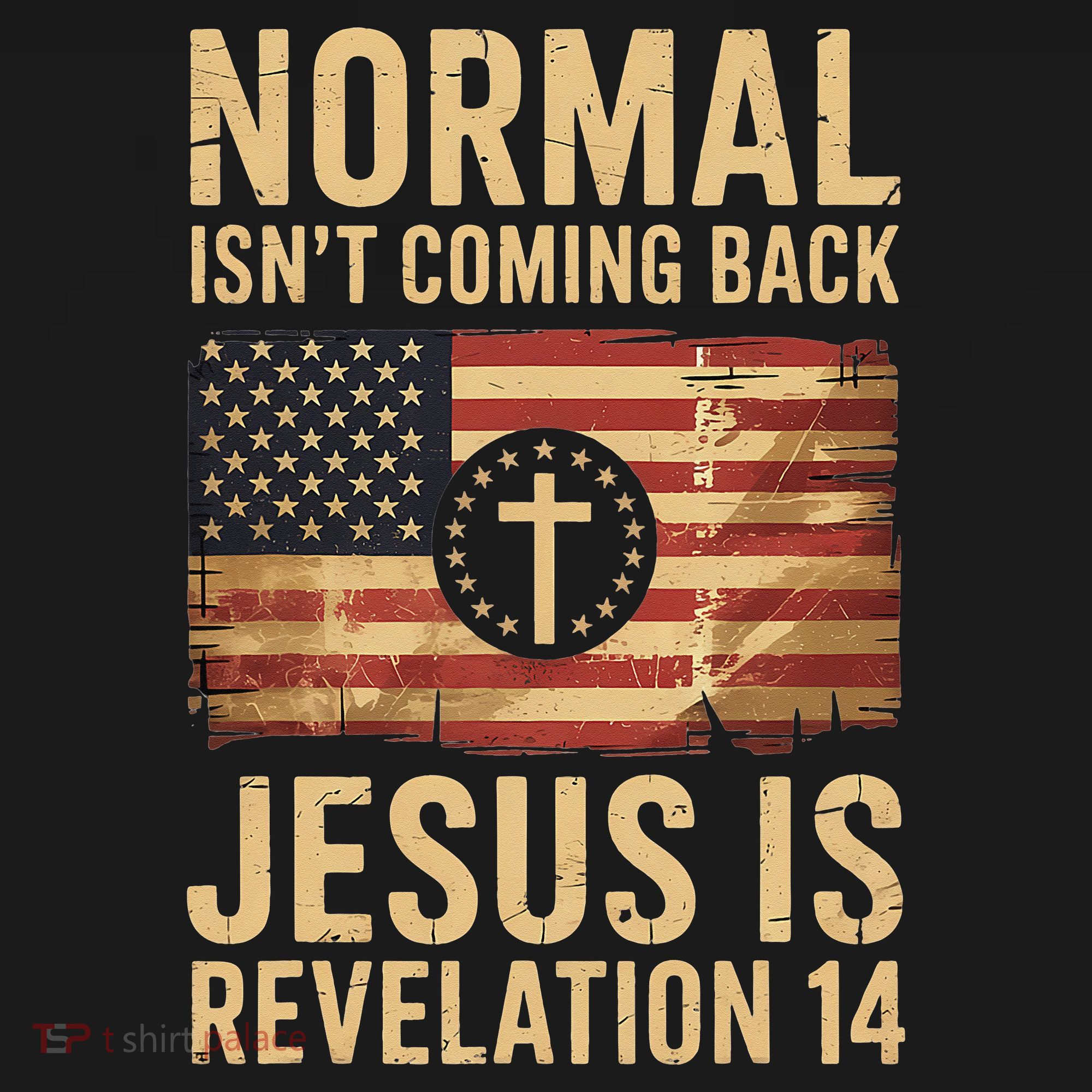 Jesus Christian American Flag Revelation 14 USA Women's Hoodie