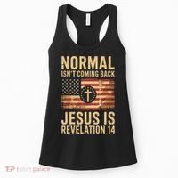 Jesus Christian American Flag Revelation 14 USA Women's Tank Top thumb 0
