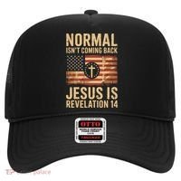 Jesus Christian American Flag Revelation 14 USA Hat thumb 0