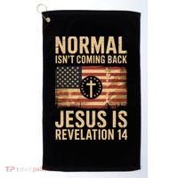 Jesus Christian American Flag Revelation 14 USA Golf Towel thumb 0