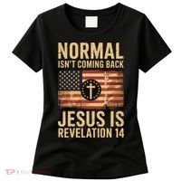 Jesus Christian American Flag Revelation 14 USA Women's T-Shirt thumb 0