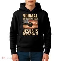 Jesus Christian American Flag Revelation 14 USA Kids Hoodie thumb 4