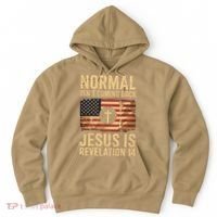 Jesus Christian American Flag Revelation 14 USA Hoodie thumb 0