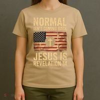 Jesus Christian American Flag Revelation 14 USA T-Shirt thumb 4