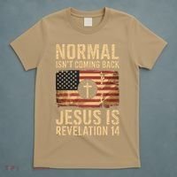 Jesus Christian American Flag Revelation 14 USA T-Shirt thumb 5