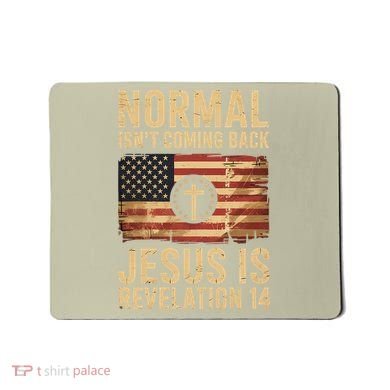 Jesus Christian American Flag Revelation 14 USA Mousepad