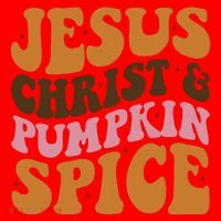 Jesus Christ And Pumpkin Spice Retro Groovy Christianity Santa Hat thumb 1