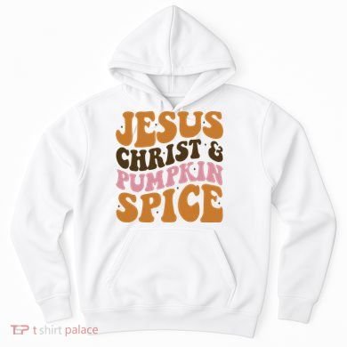 Jesus Christ And Pumpkin Spice Retro Groovy Christianity Hoodie