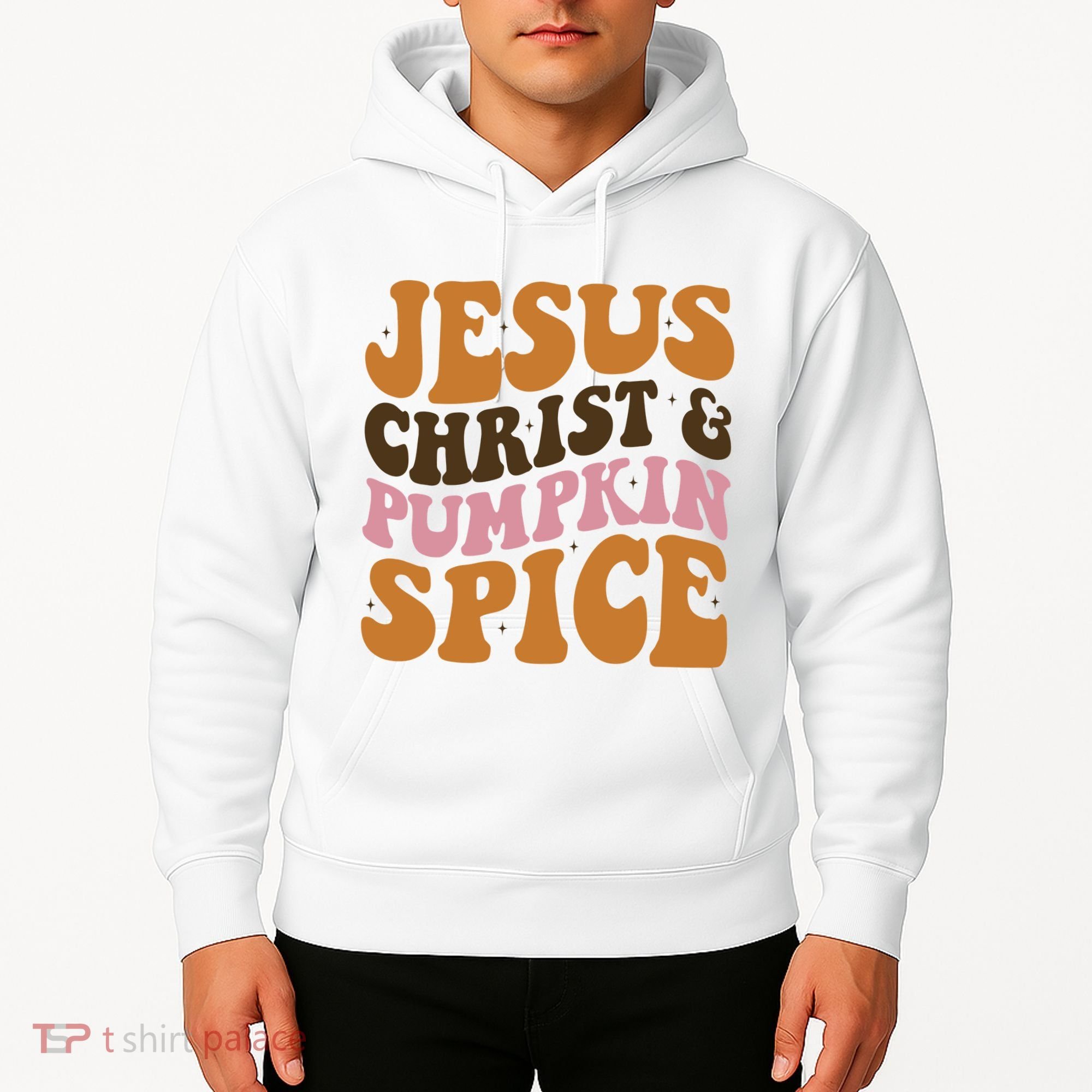 Jesus Christ And Pumpkin Spice Retro Groovy Christianity Hoodie