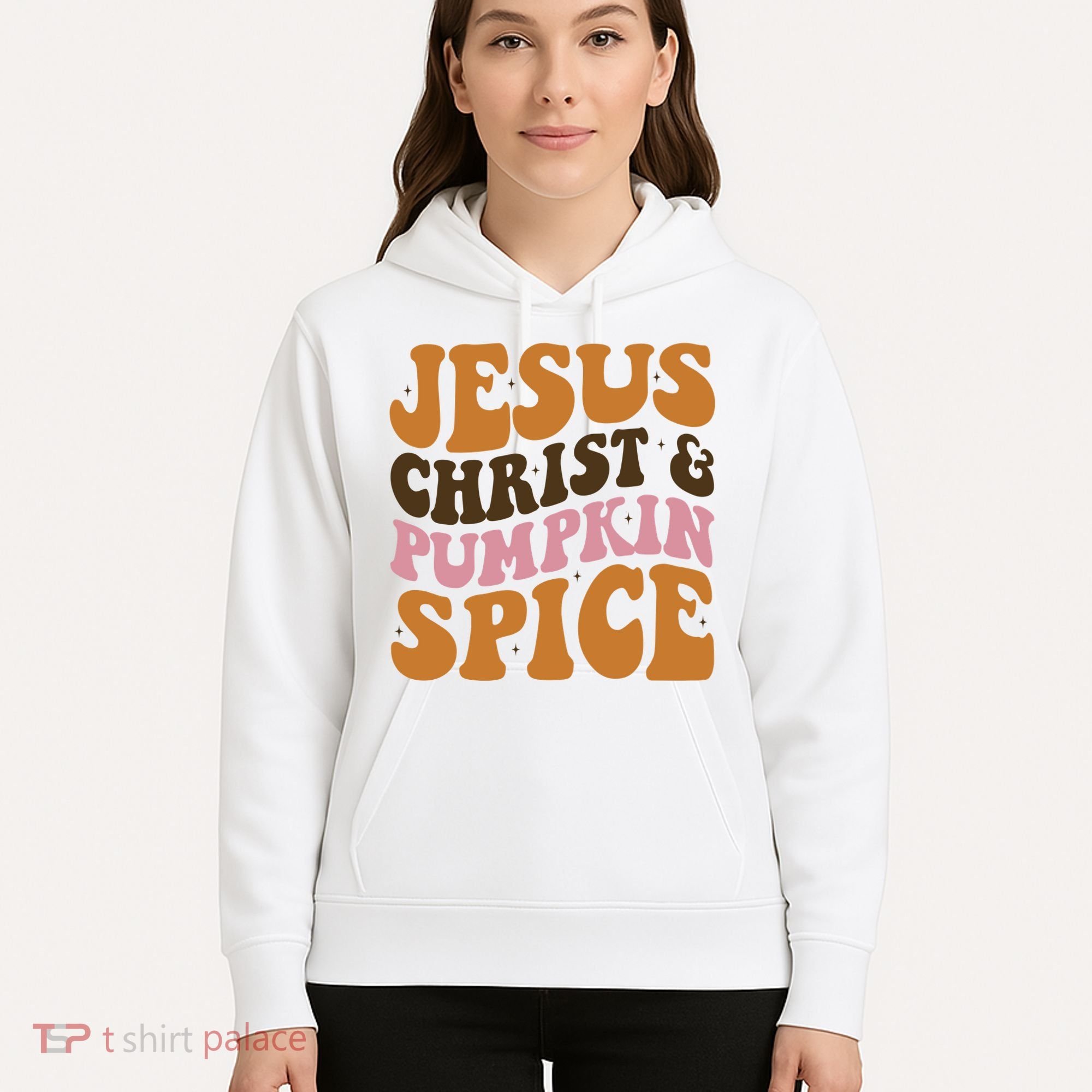 Jesus Christ And Pumpkin Spice Retro Groovy Christianity Hoodie