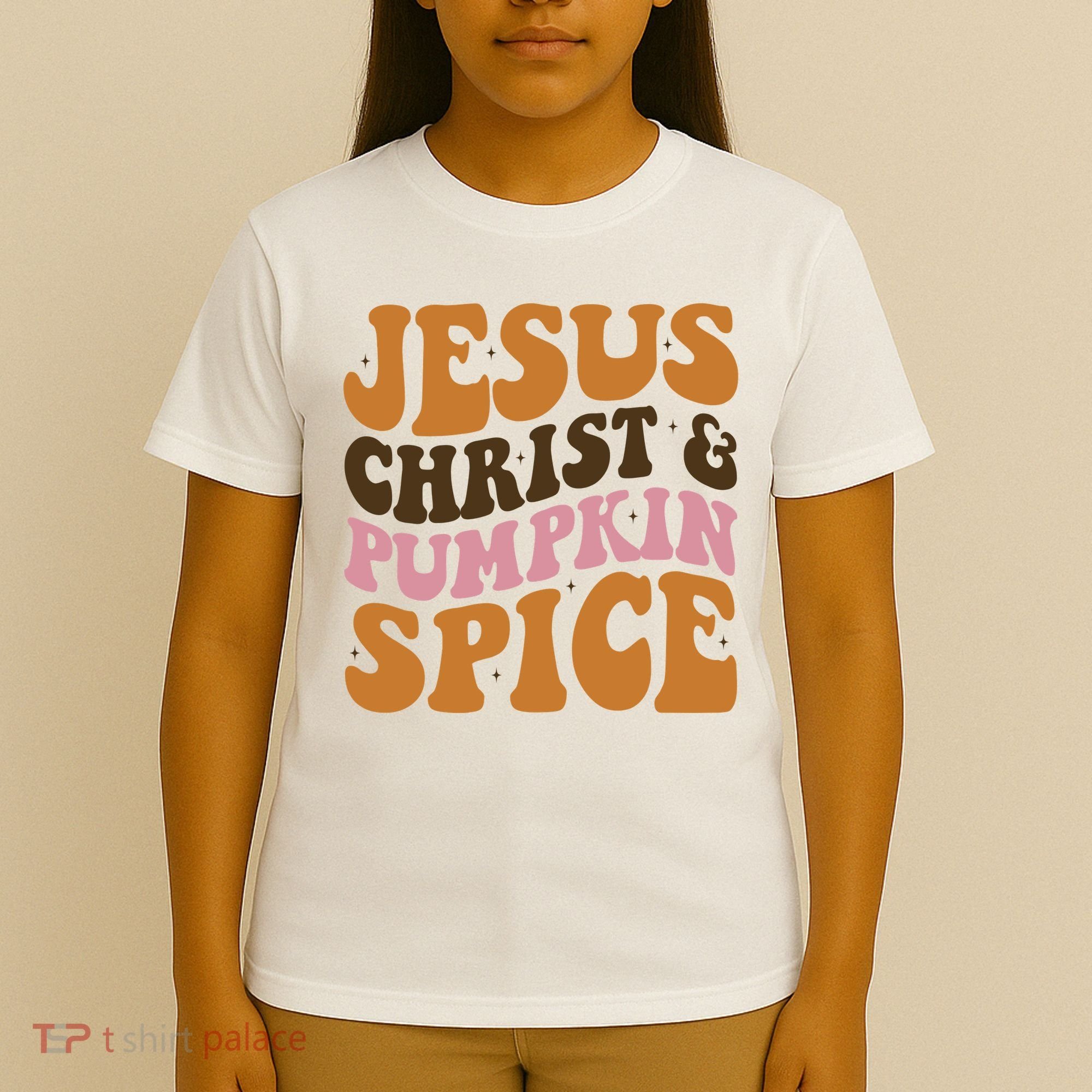 Jesus Christ And Pumpkin Spice Retro Groovy Christianity T-Shirt