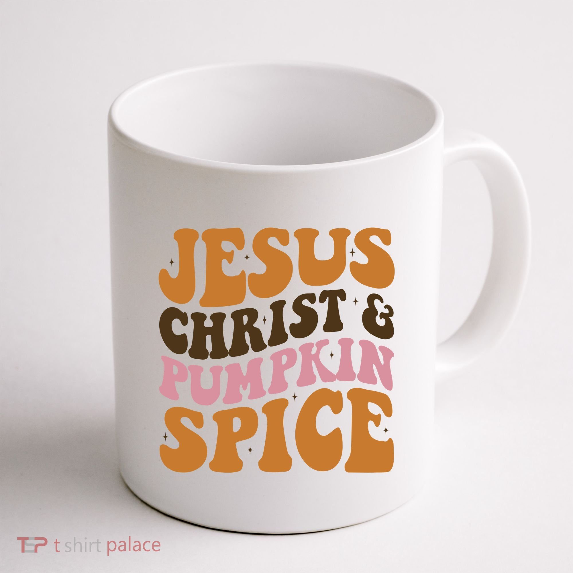 Jesus Christ And Pumpkin Spice Retro Groovy Christianity Coffee Mug