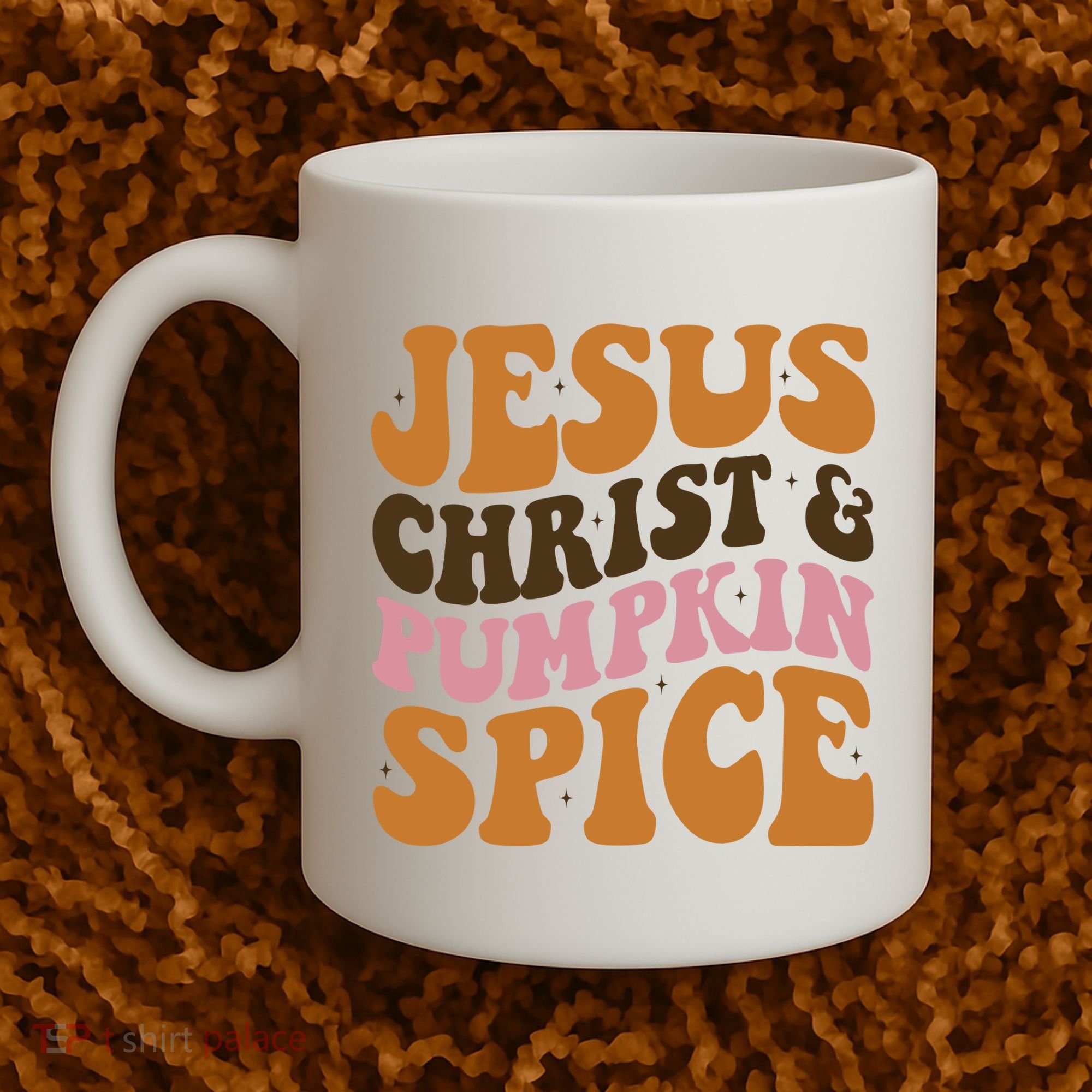 Jesus Christ And Pumpkin Spice Retro Groovy Christianity Coffee Mug