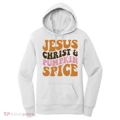 Jesus Christ And Pumpkin Spice Retro Groovy Christianity Women's Hoodie