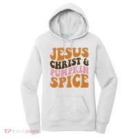 Jesus Christ And Pumpkin Spice Retro Groovy Christianity Women's Hoodie thumb 0