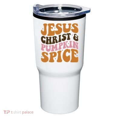 Jesus Christ And Pumpkin Spice Retro Groovy Christianity Tumbler