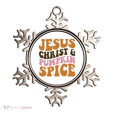 Jesus Christ And Pumpkin Spice Retro Groovy Christianity Ornament