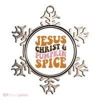 Jesus Christ And Pumpkin Spice Retro Groovy Christianity Ornament thumb 0