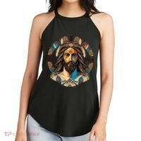 Jesus Christ Art Women's Perfect Tri Rocker Tank thumb 2