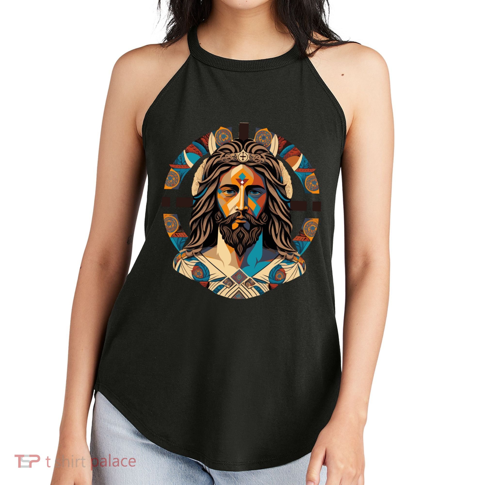 Jesus Christ Art Women's Perfect Tri Rocker Tank