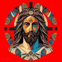 Jesus Christ Art Santa Hat thumb 1