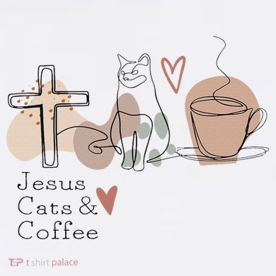 Jesus Cats And Coffee Minimalist Design District V.I.T. Heavyweight Hoodie