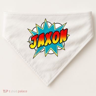 Jaxon Comic Book Superhero Name USA-Made Doggie Bandana