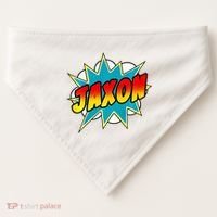 Jaxon Comic Book Superhero Name USA-Made Doggie Bandana thumb 0